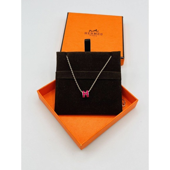 Hermes Mini pop h necklace Anémone / Rose Gold - Picture 1 of 4